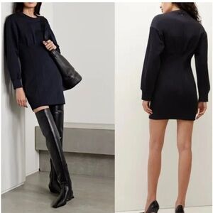 Veronica Beard Dakasha Gold Button Cotton Mini Navy Dress. Size XS